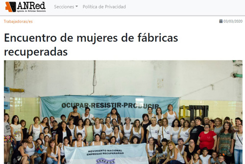 Encuentro de mujeres de fábricas recuperadas