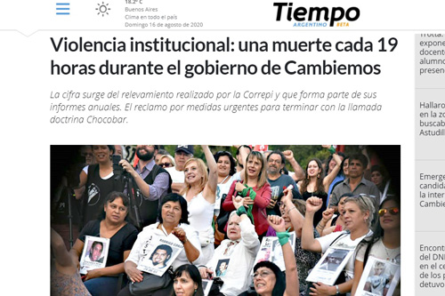 Violencia institucional: una muerte cada 19 horas durante el gobierno de Cambiemos