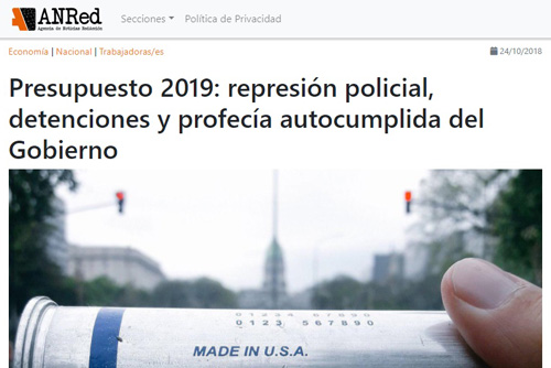 Presupuesto 2019: represión policial, detenciones y profecía autocumplida del Gobierno